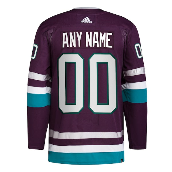Anaheim Ducks adidas  Alternate 30th Anniversary Primegreen Authentic Custom Jersey - Purple