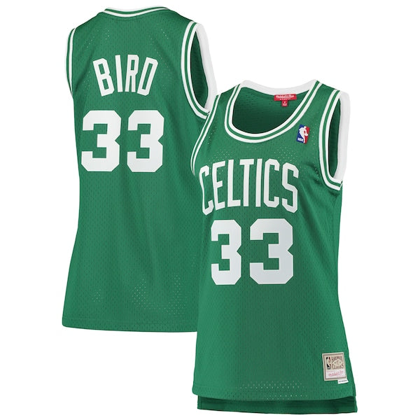 Larry Bird Boston Celtics Women's 1985-86 Hardwood Classics Swingman Jersey - Kelly Green