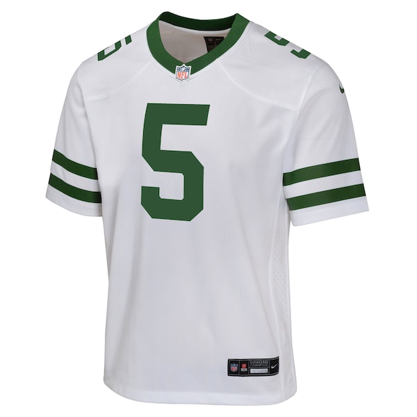 Garrett Wilson New York Jets Nike Youth Game Jersey - Legacy White/Black/Green