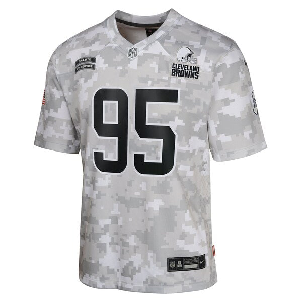 Myles Garrett Cleveland Browns Nike Youth 2024 Salute to Service Game Jersey - Arctic Camo