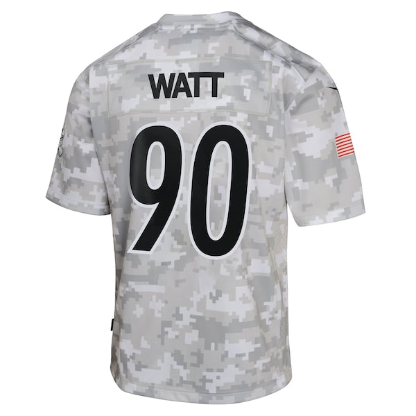 T.J. Watt Pittsburgh Steelers Nike Youth 2024 Salute to Service Game Jersey - Arctic Camo