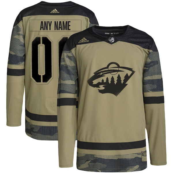 Minnesota Wild adidas Military Appreciation Team Authentic Custom Practice Jersey - Camo