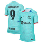 Robert Lewandowski Barcelona Nike Youth 2023/24 Third Replica Jersey - Aqua