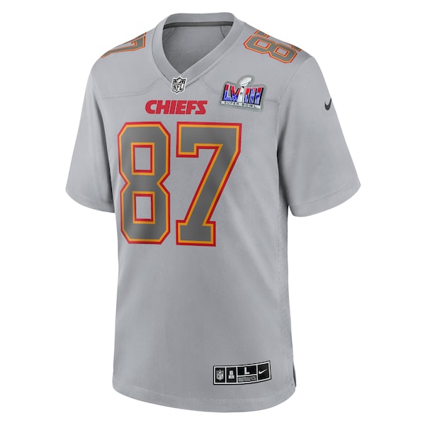 Travis Kelce Kansas City Chiefs Nike Super Bowl LVIII Atmosphere Fashion Game Jersey - Gray