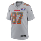 Travis Kelce Kansas City Chiefs Nike Super Bowl LVIII Atmosphere Fashion Game Jersey - Gray