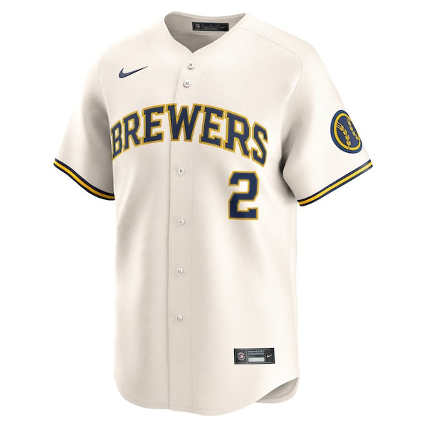 Brice Turang Milwaukee Brewers Nike Home Limited Player Jersey - Cream