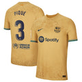 Gerard Pique Barcelona Nike 2022/23 Away Authentic Player Jersey - Gold