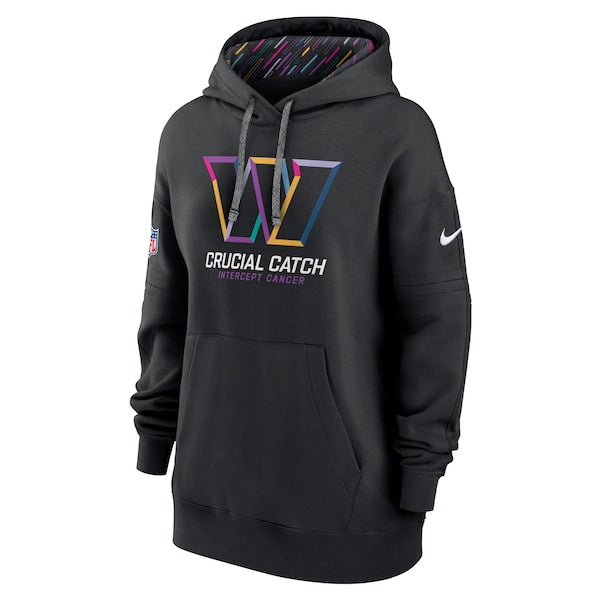 Washington Commanders Nike Women's 2024 NFL Crucial Catch Club Pullover Hoodie - Black