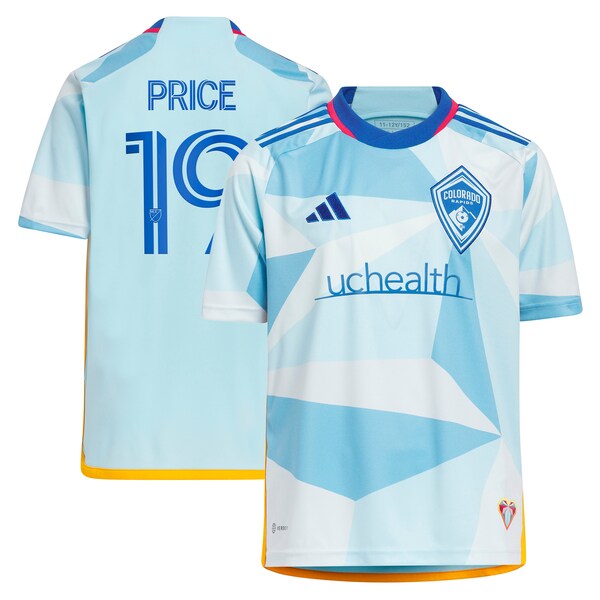Jack Price Colorado Rapids adidas Youth 2024 New Day Kit Replica Jersey - Light Blue