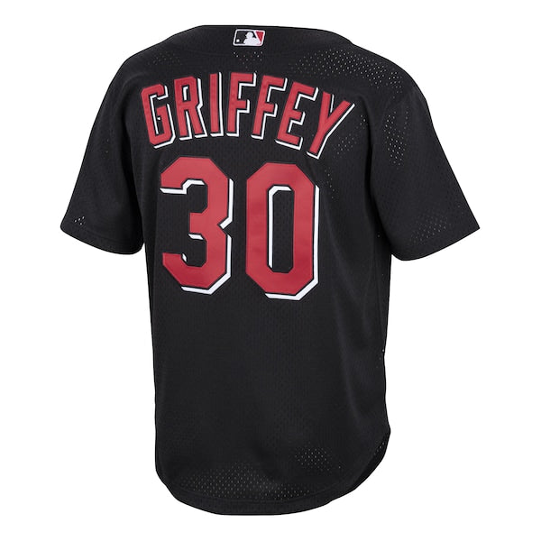 Ken Griffey Jr. Cincinnati Reds  Cooperstown Collection Mesh Batting Practice Button-Up Jersey  - Black