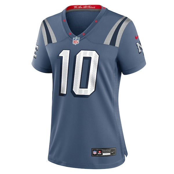 Drake Maye New England Patriots Nike Women's 2025 Rivalries Collection Game Jersey - Storm Blue