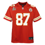 Travis Kelce Kansas City Chiefs Nike Youth Super Bowl LIX Game Player Jersey - Red