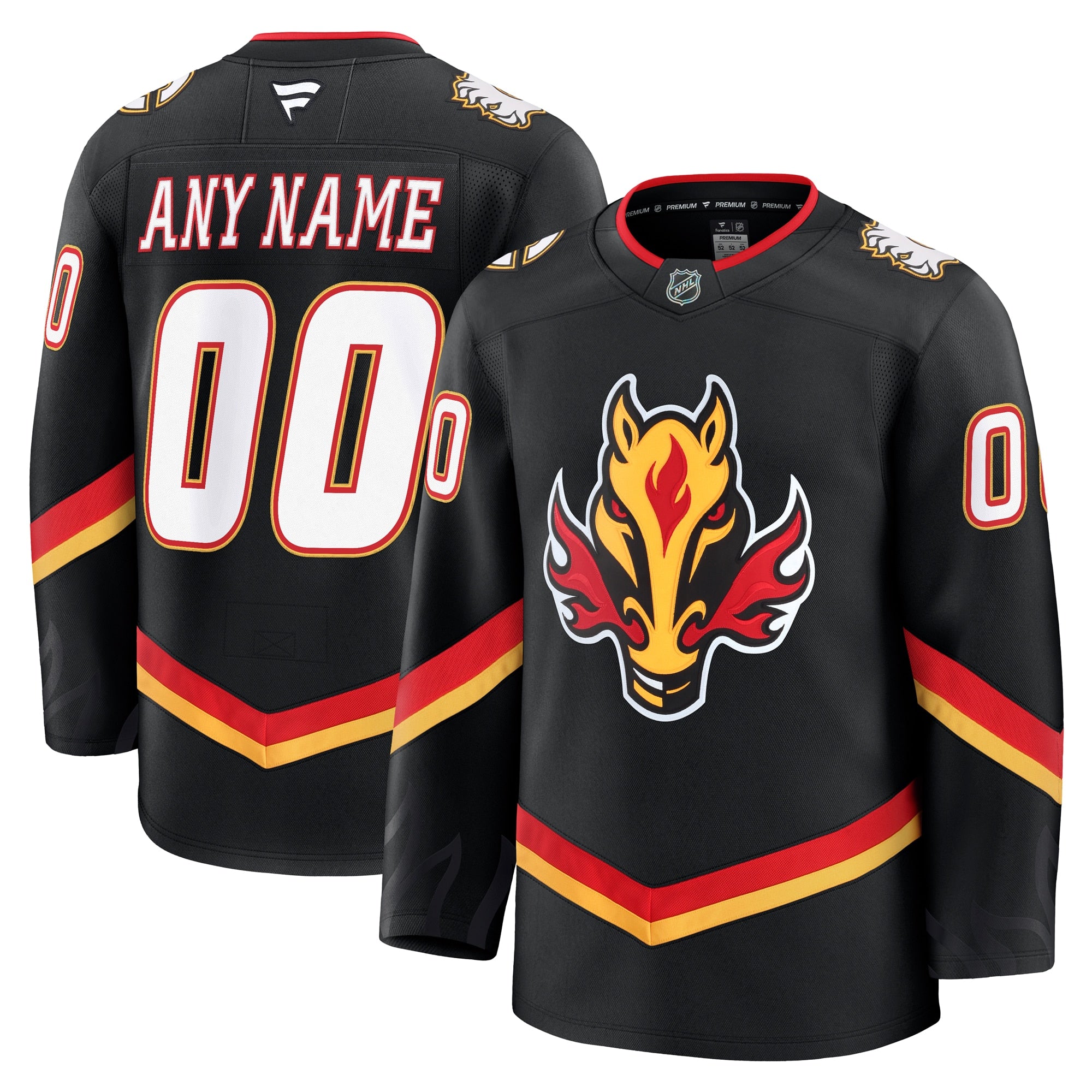 Calgary Flames  Home Premium Custom Jersey - Red/Black/White
