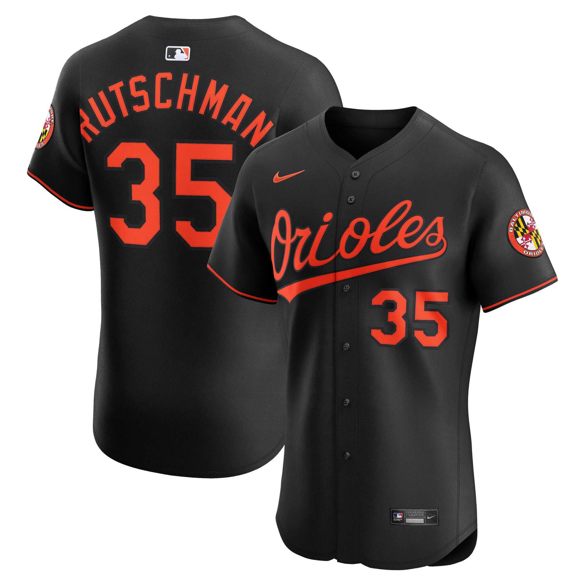 Adley Rutschman Baltimore Orioles Nike Alternate 2 Elite Jersey - Orange/White/Black