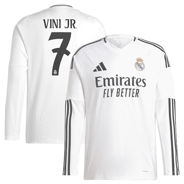 Vini Jr. Los Merengues adidas 2024/25 Home Replica Long Sleeve Player Jersey - White