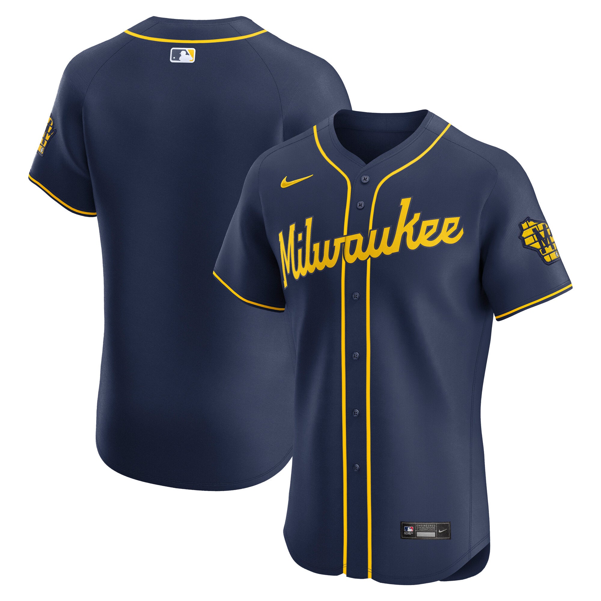 Milwaukee Brewers Nike Home Elite Jersey - Cream/Navy