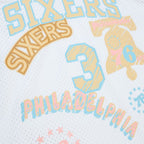 Allen Iverson Philadelphia 76ers 2002/03 Swingman Sidewalk Sketch Jersey - White