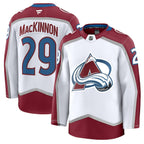 Nathan MacKinnon Colorado Avalanche  Away Premium Jersey - White/Navy/Burgundy