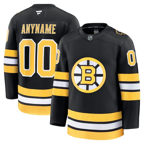 Boston Bruins  Home Premium Custom Jersey - Black/White