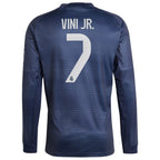Vini Jr. Los Merengues adidas 2025/26 Home Long Sleeve Replica Player Jersey - Blue/White