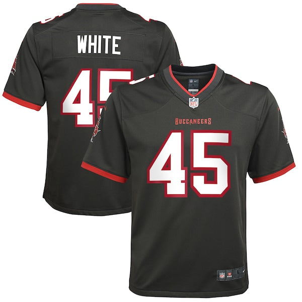 Devin White Tampa Bay Buccaneers Nike Youth Game Jersey - Pewter/Orange/Red