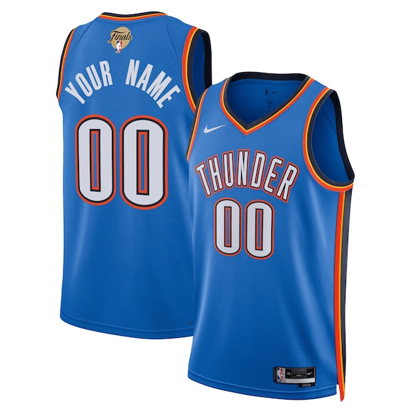 Oklahoma City Thunder Nike Unisex 2025 NBA Finals Patch Custom Swingman Jersey - Blue - Icon Edition