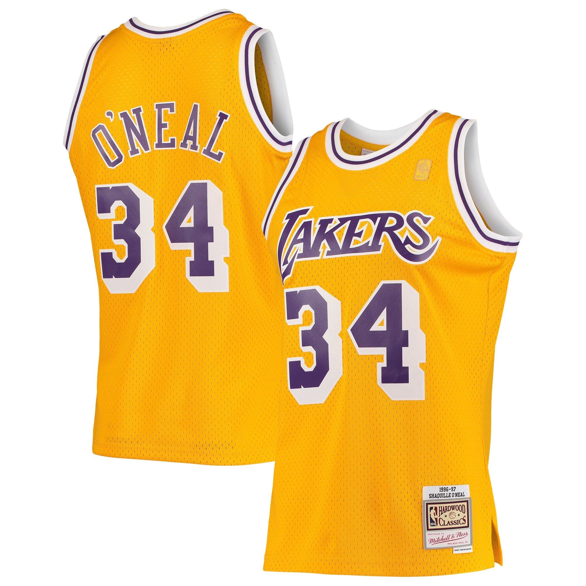 Shaquille O'Neal Los Angeles Lakers  Hardwood Classics Swingman Jersey - Royal/Purple/Gold