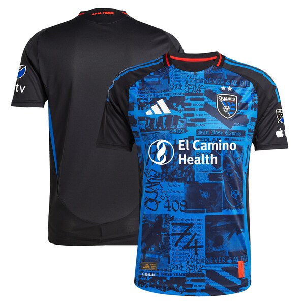 San Jose Earthquakes adidas 2025 Headliner Authentic Jersey - Black