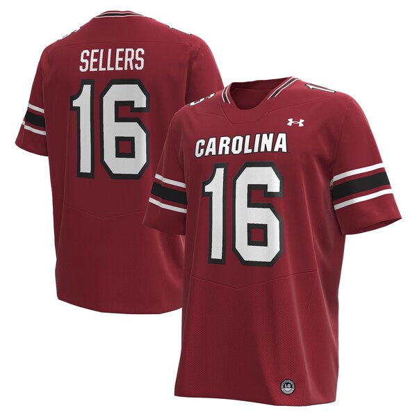 Men's Under Armour LaNorris Sellers South Carolina Gamecocks NIL Football Replica Player Jersey - Garnet/Black