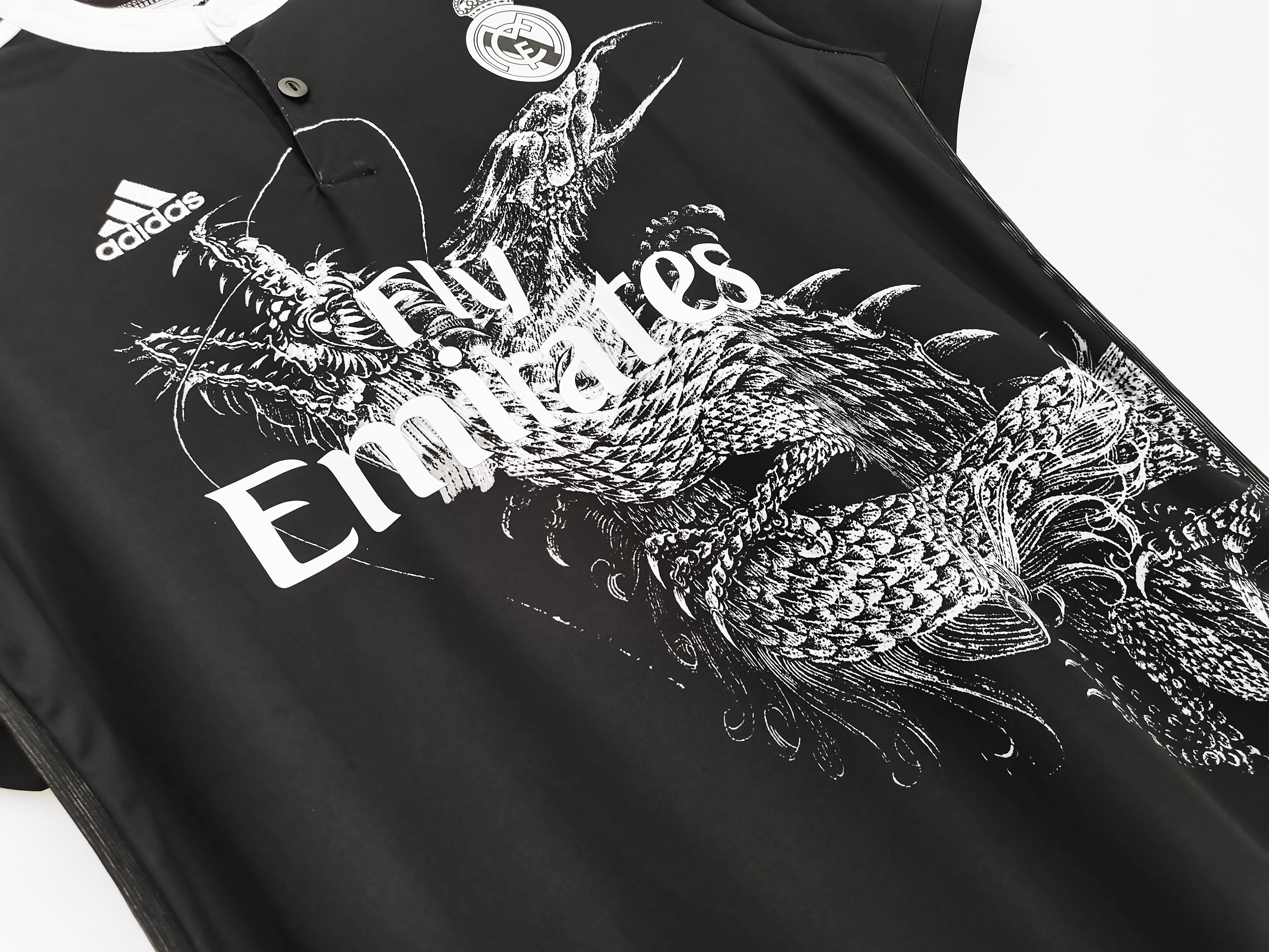 Cristiano Ronald Los Merengues 2014-15 Second Away Vintage Jersey - Black Dragon