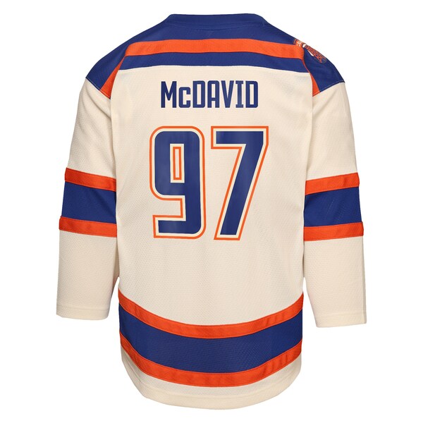 Connor McDavid Edmonton Oilers Youth Alternate Replica Player Jersey - Light Beige/Royal