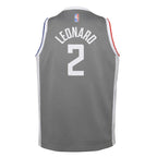 Kawhi Leonard LA Clippers Nike Youth 2020/21 Swingman Player Jersey Gray - Earned Edition