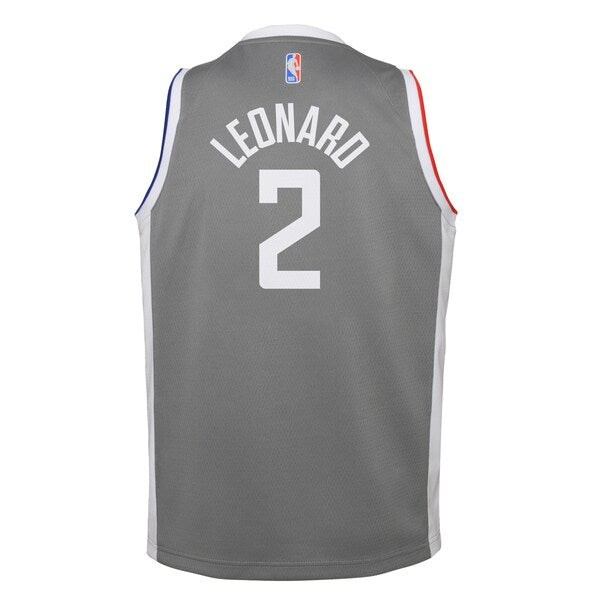 Kawhi Leonard LA Clippers Nike Youth 2020/21 Swingman Player Jersey Gray - Earned Edition