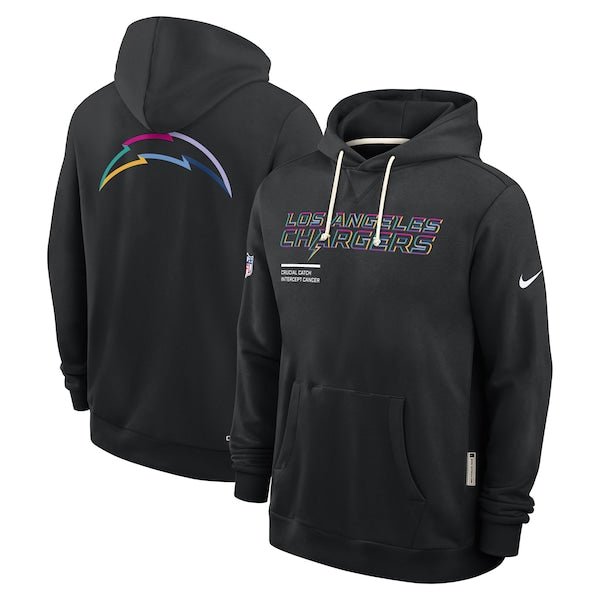 Los Angeles Chargers Nike 2025 NFL Crucial Catch Sideline Standard Issue Dri-FIT Hoodie - Black