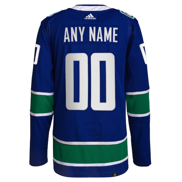 Vancouver Canucks adidas  Home  Primegreen Authentic Custom Jersey - Royal