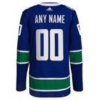 Vancouver Canucks adidas  Home  Primegreen Authentic Custom Jersey - Royal