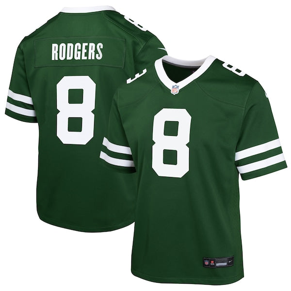 Aaron Rodgers New York Jets Nike Youth Game Jersey - Gotham Green/Black/White