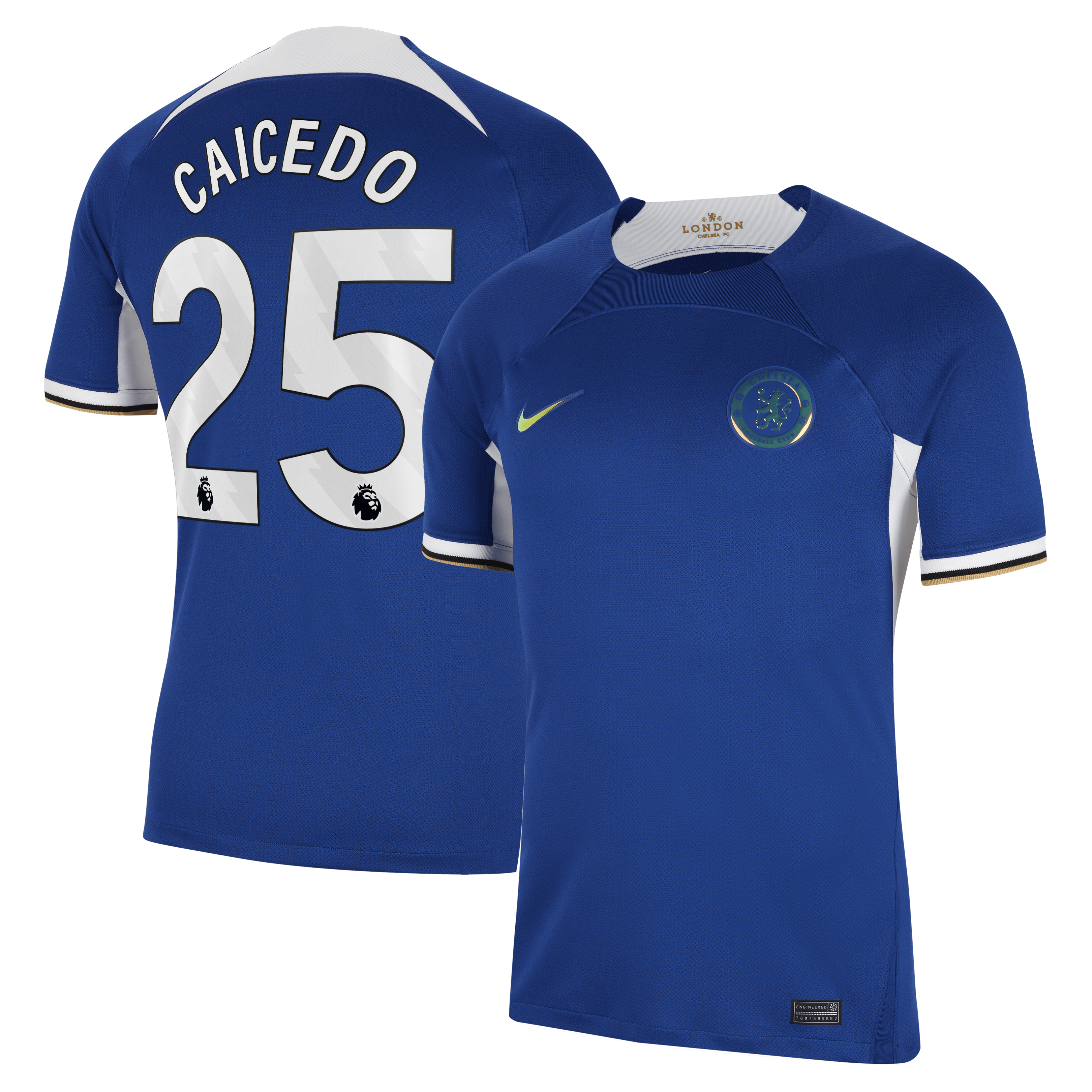 Moisés Caicedo Chelsea Nike 2023/24 Away Stadium Replica Player Jersey - Navy/Blue/Mint