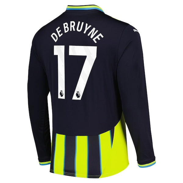 Kevin De Bruyne Manchester City Puma 2024/25 Away Replica Long Sleeve Player Jersey - Navy