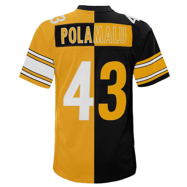 Troy Polamalu Pittsburgh Steelers Youth Split Legacy Jersey - Black/Gold