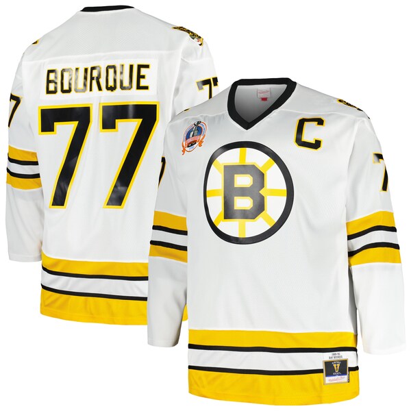 Ray Bourque Boston Bruins Big & Tall Captain Patch Blue Line Player Jersey - White
