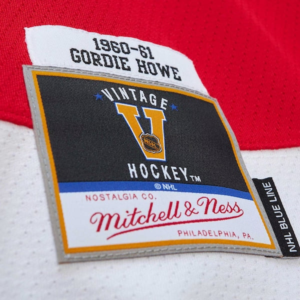 Gordie Howe Detroit Red Wings Captain Patch 1960/61 Blue Line Player Jersey - Red