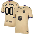 Barcelona Nike 2025/26 Away Stadium Replica Custom Jersey - Gold/Navy