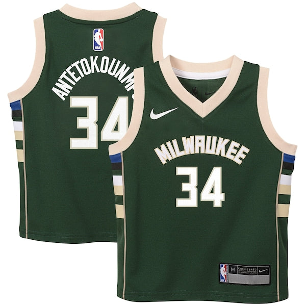 Giannis Antetokounmpo Milwaukee Bucks Nike Preschool Swingman Player Jersey - Icon Edition - Hunter Green