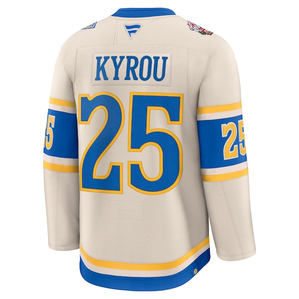 Jordan Kyrou St. Louis Blues  2025 NHL Winter Classic Premium Player Jersey - Cream