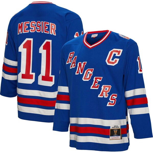 Mark Messier New York Rangers Big & Tall 1993 Captain Patch Blue Line Player Jersey - Blue