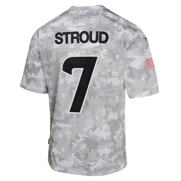 C.J. Stroud Houston Texans Nike Youth 2024 Salute to Service Game Jersey - Arctic Camo