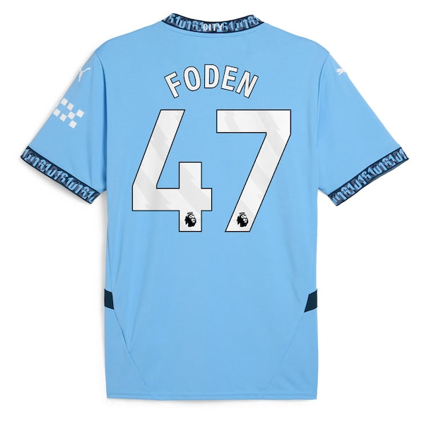 Phil Foden Manchester City Puma 2024/25 Home Replica Player Jersey - Light Blue