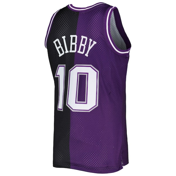 Mike Bibby Sacramento Kings Hardwood Classics 2001/02 Split Swingman Jersey - Purple/Black