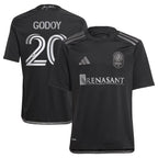 Anibal Godoy Nashville SC adidas Youth 2024 Man In Black Kit Replica Player Jersey - Black